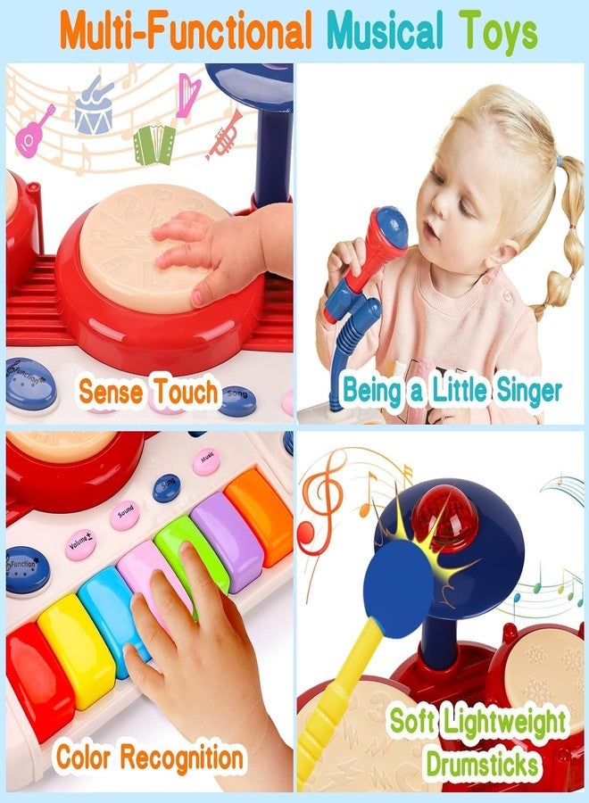 Brighterbee 2 in 1 Musical Toys for Toddlers 1-3 Piano Keyboard & Drum Music Instruments Learning Toddler Toys Age 1-2 Sensory Developmental Baby Toys 12 18 Months First Birthday Gifts for 1 2 Year - Image 5